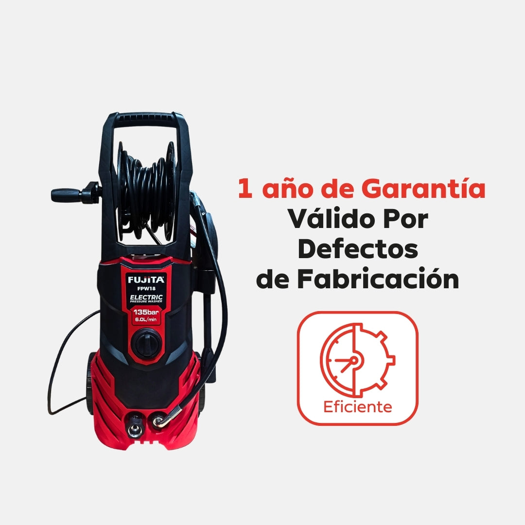 Hidrolavadora Eléctrica Fujita FPW18 – 1.800 W / 1.960 PSI / 6,0 L/min