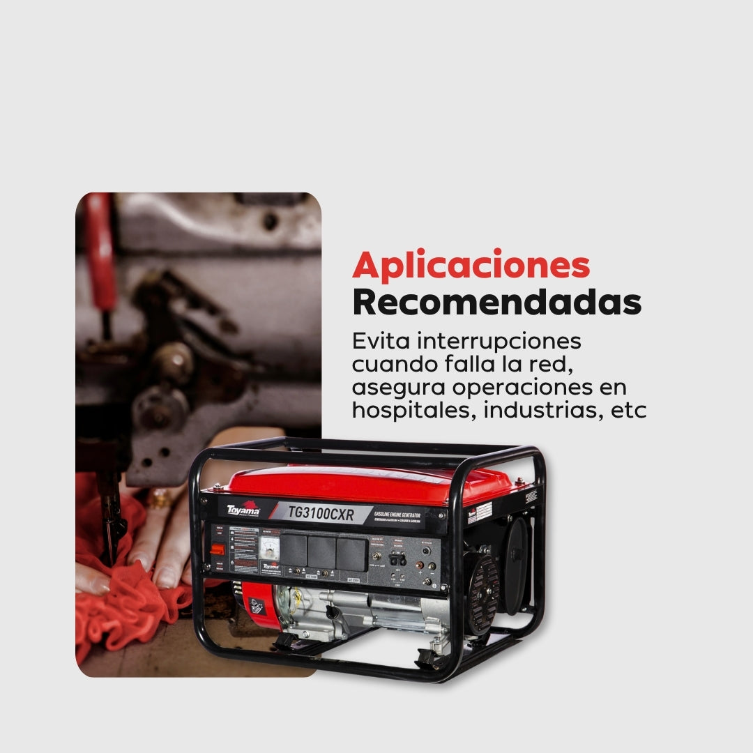 Planta Eléctrica Gasolina Toyama TG3100CXR – 2,8 kW / 110-220 V con AVR