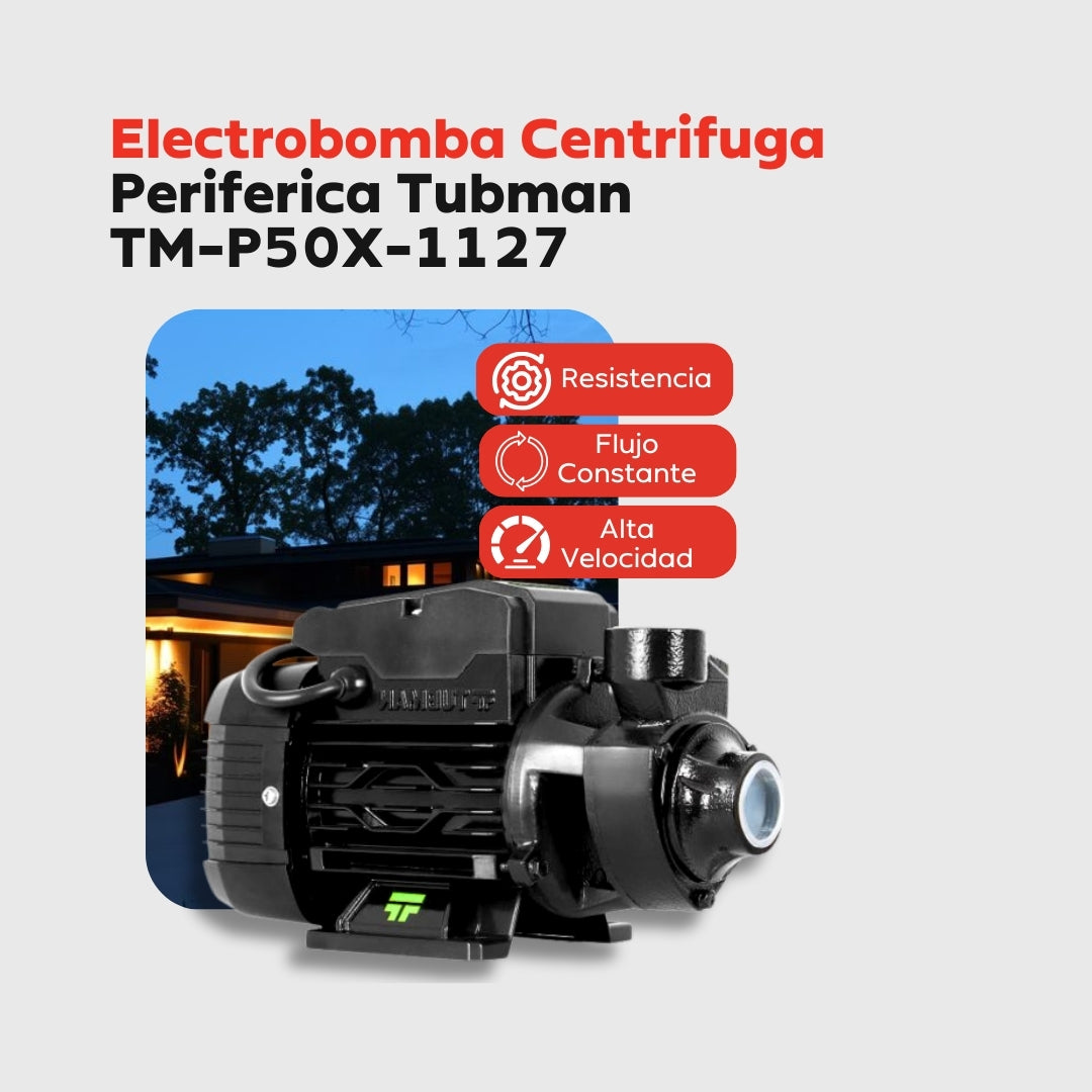 Electrobomba / Periférica 1/2 HP Tubman – Mini bomba doméstica de alto rendimiento