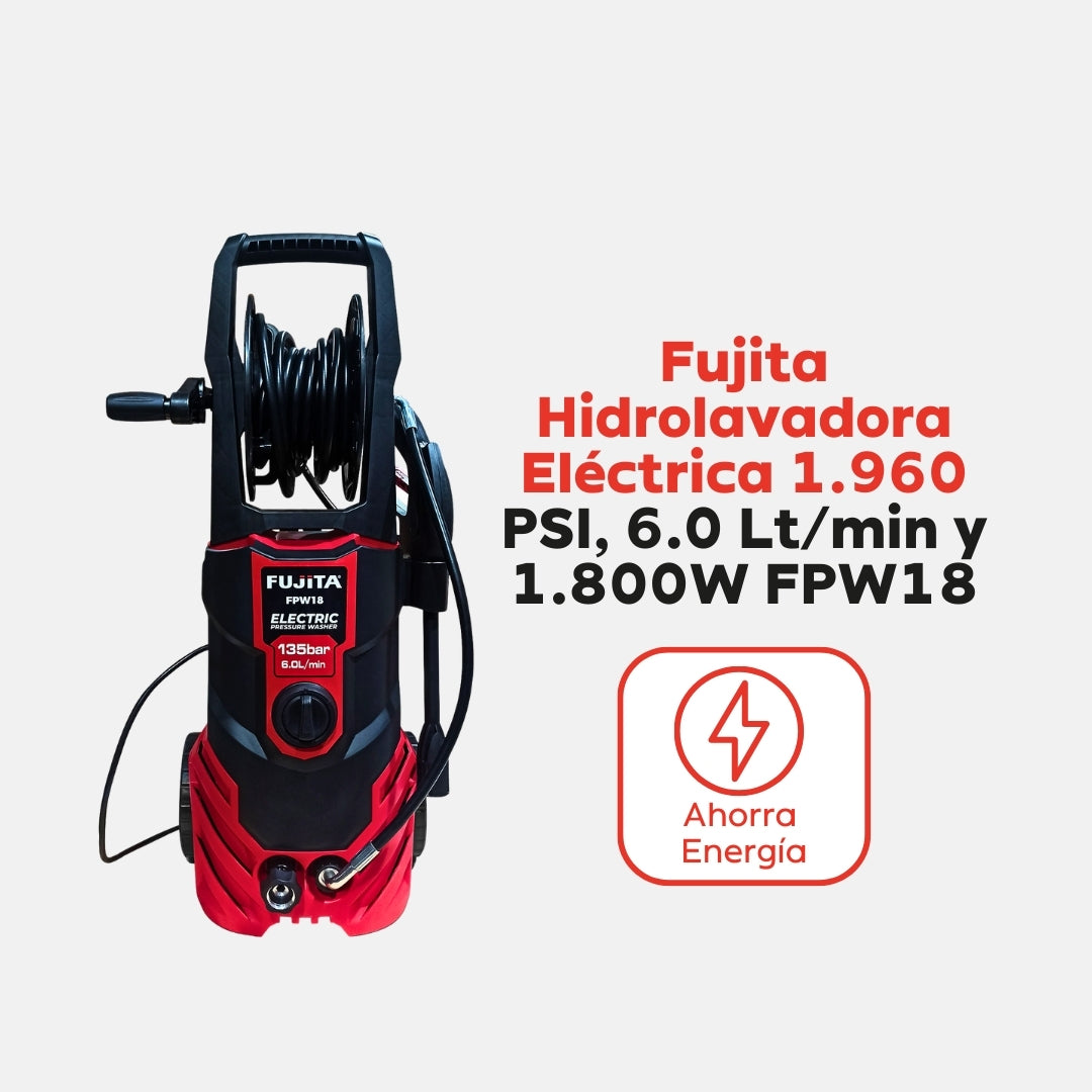 Hidrolavadora Eléctrica Fujita FPW18 – 1.800 W / 1.960 PSI / 6,0 L/min