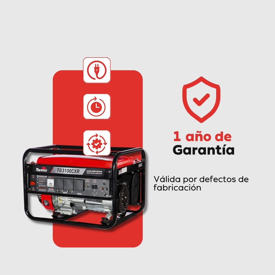 Planta Eléctrica Gasolina Toyama TG3100CXR – 2,8 kW / 110-220 V con AVR