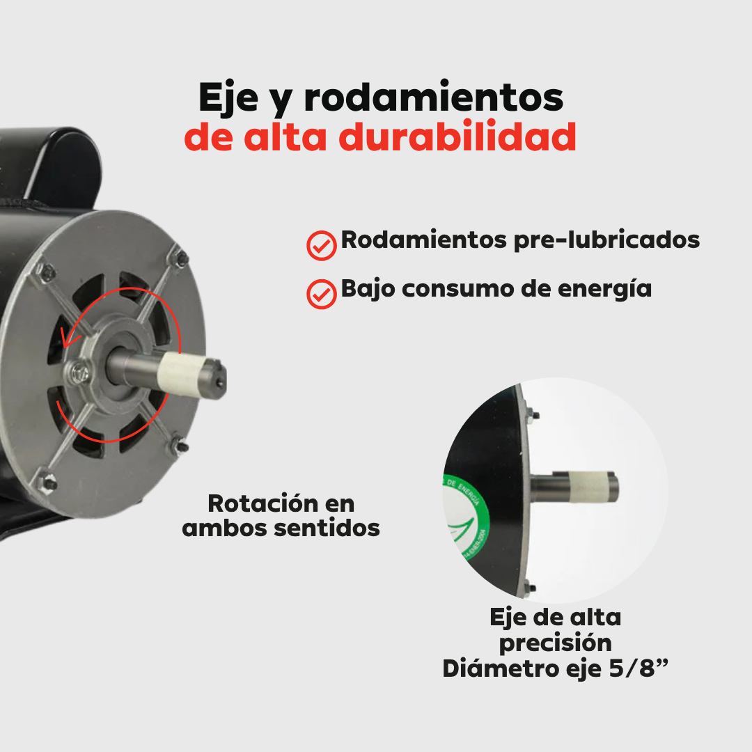Motor Eléctrico Monofásico CENTURY 0.5 HP 1800 RPM Carcasa Semiabierta (ODP)