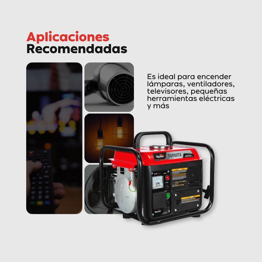 Planta Eléctrica Gasolina Toyama TG950TX - 0,9 kVA (≈ 900W) - Monofásica 110-127V