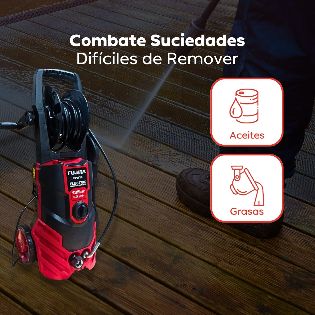 Hidrolavadora Eléctrica Fujita FPW18 – 1.800 W / 1.960 PSI / 6,0 L/min