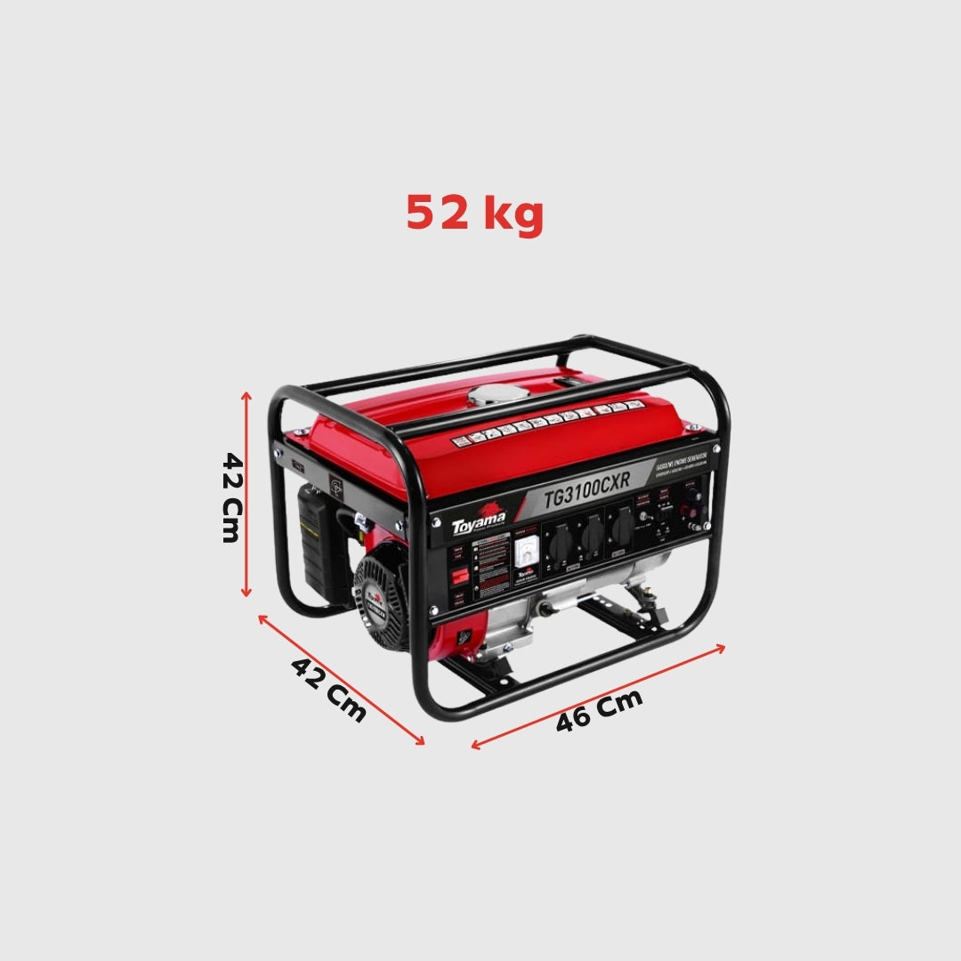 Planta Eléctrica Gasolina Toyama TG3100CXR – 2,8 kW / 110-220 V con AVR