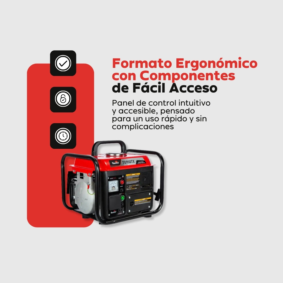 Planta Eléctrica Gasolina Toyama TG950TX - 0,9 kVA (≈ 900W) - Monofásica 110-127V