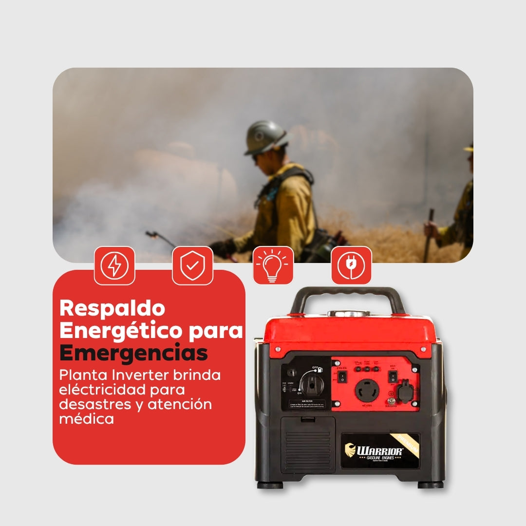 Planta Eléctrica Inverter Warrior R1200IP – 1,2 kW Máxima / 1,0 kW Nominal | 120 V