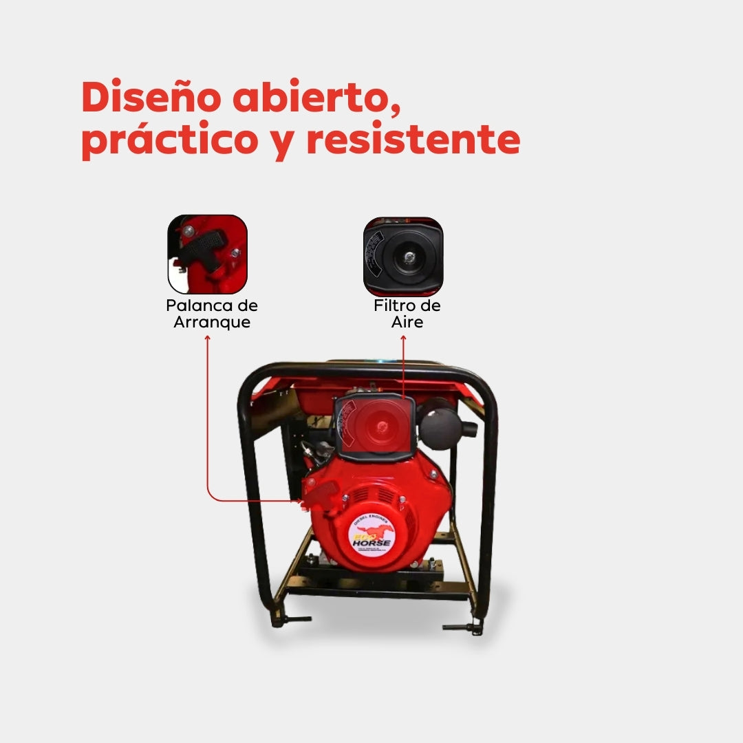Planta Eléctrica Diesel Ecohorse KDF2500X 2,2 kW / 4,2 HP – Generador Monofásico 110/220 V