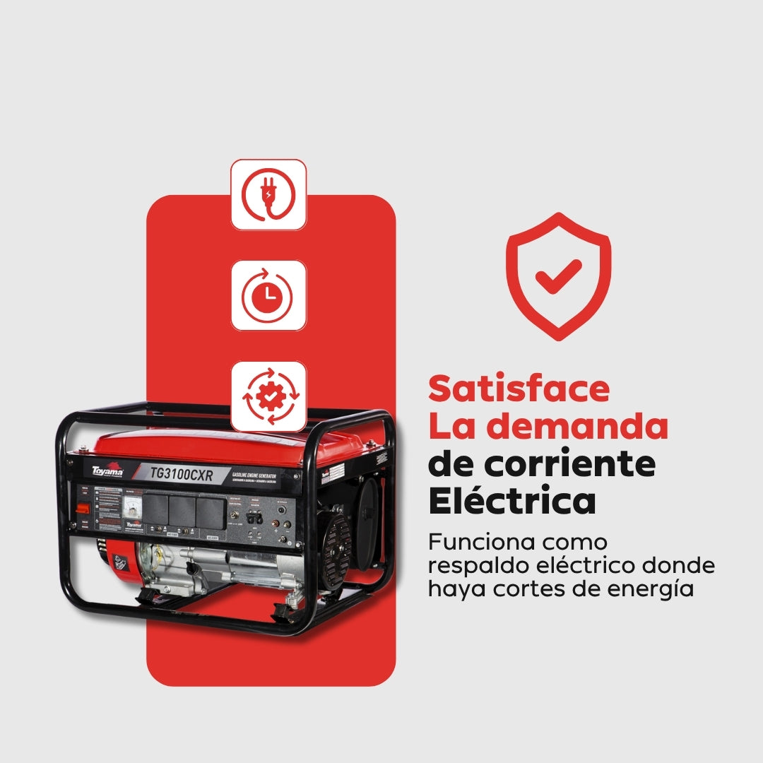 Planta Eléctrica Gasolina Toyama TG3100CXR – 2,8 kW / 110-220 V con AVR