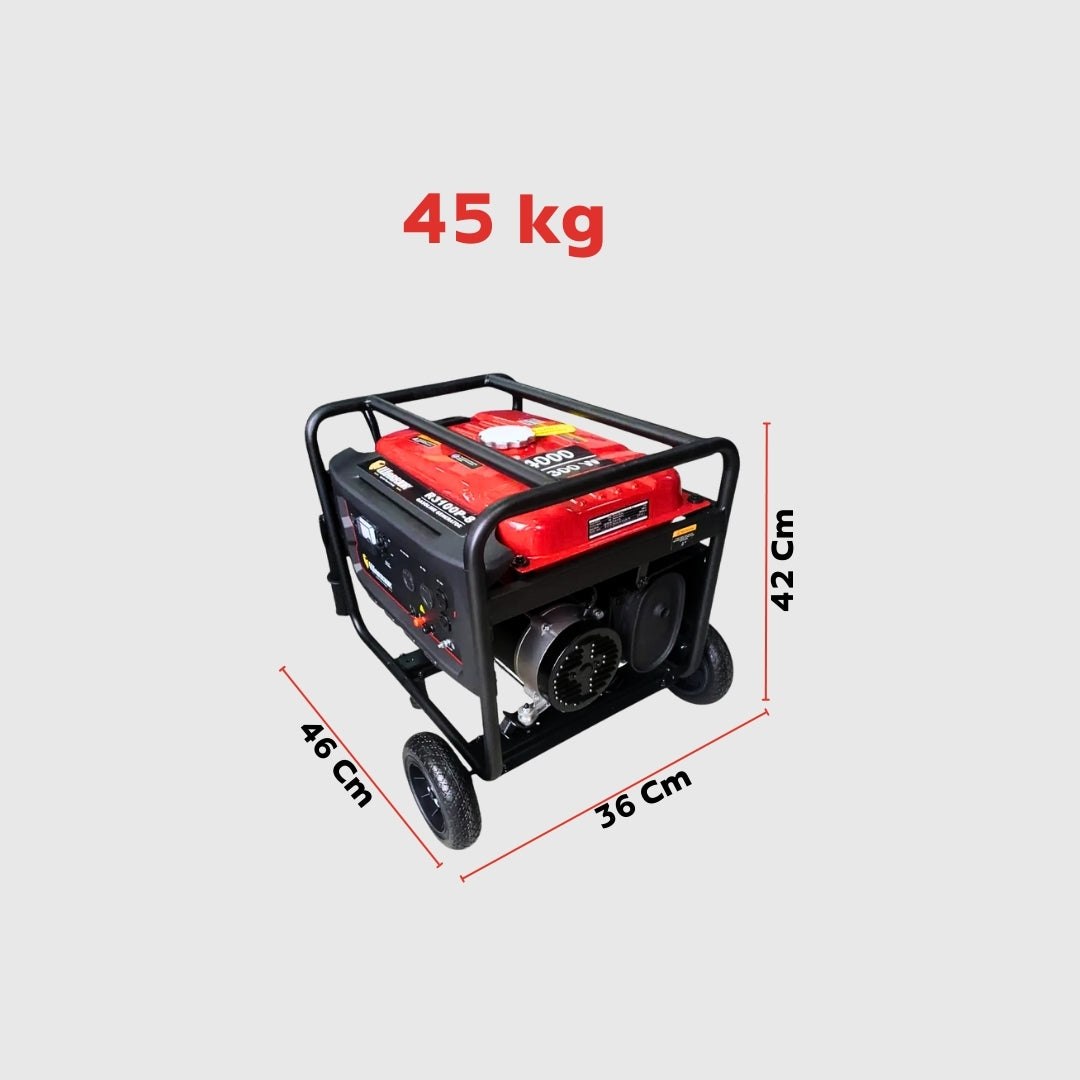 Planta Eléctrica Gasolina Warrior R3100P-8 – 3,1 kW (3.100W) / 110-240 V Monofásica