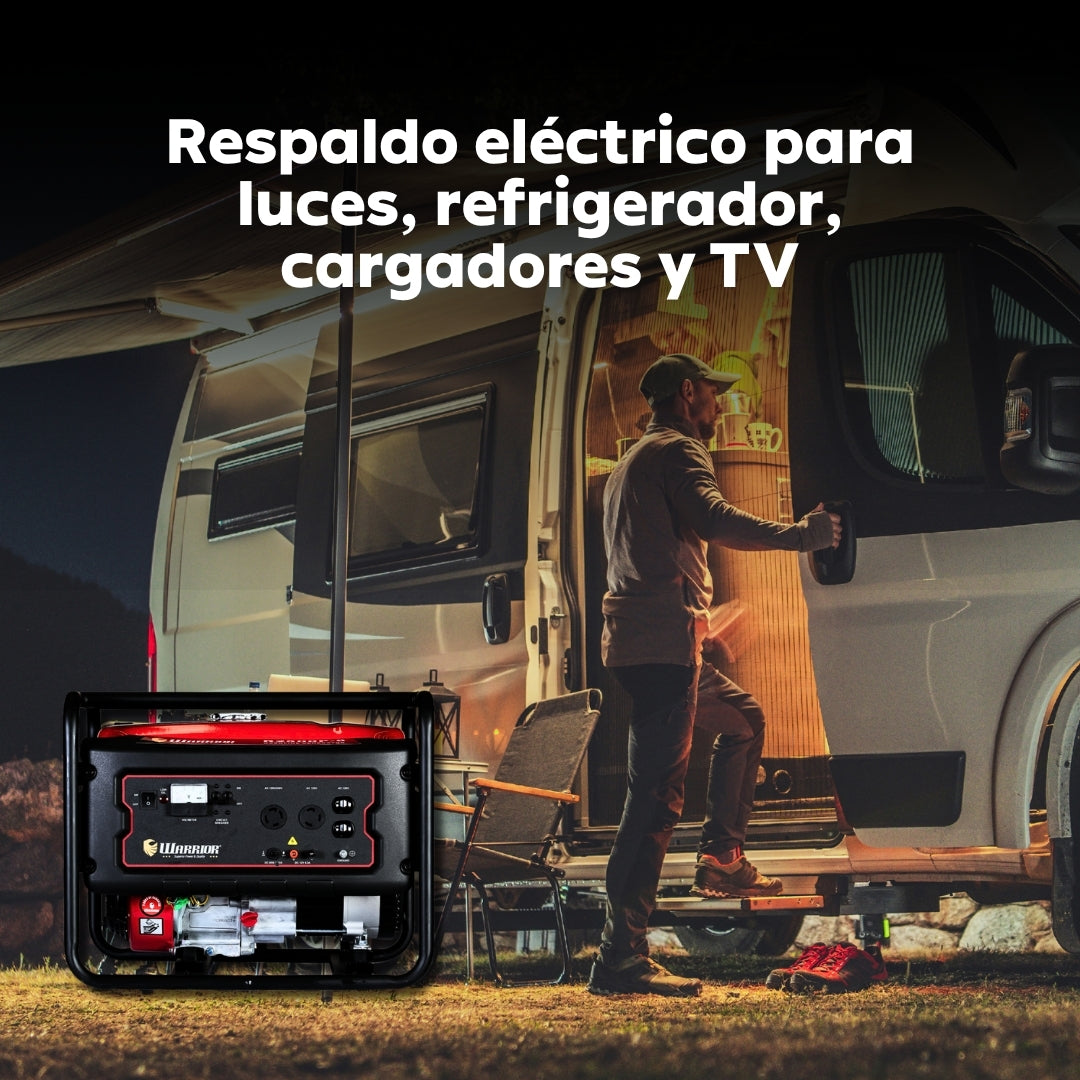 Planta Eléctrica Gasolina Warrior R2500P-8 – 2,2 kW Nominal / 2,5 kW Pico | 120/240 V