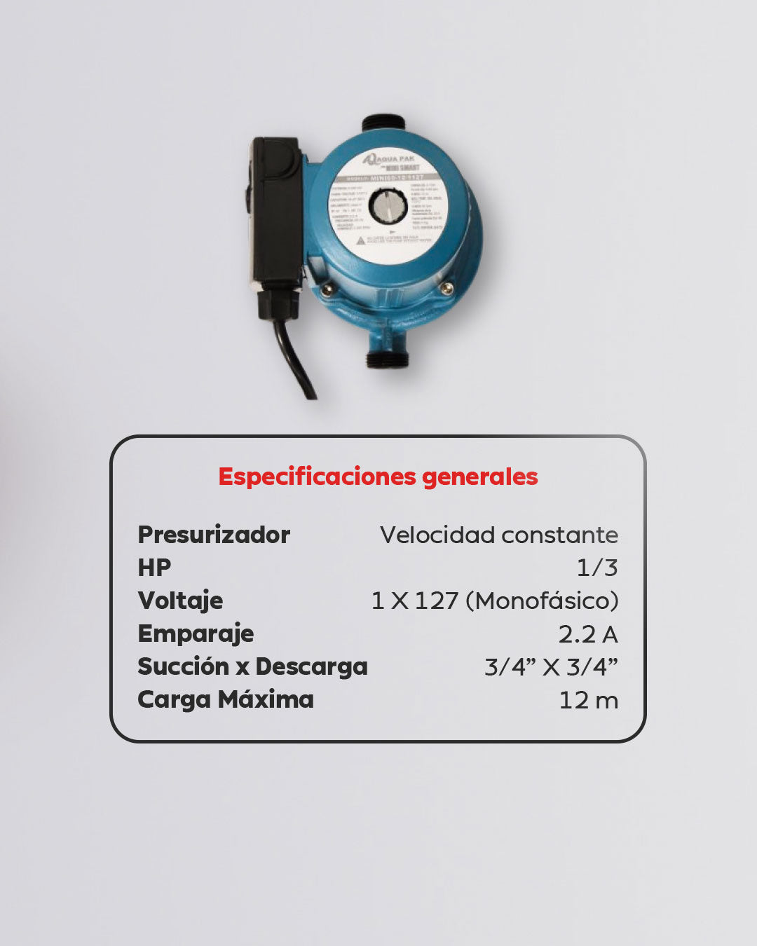 Electrobomba Bombas Minibombas 1/3 Hp X 1 Un