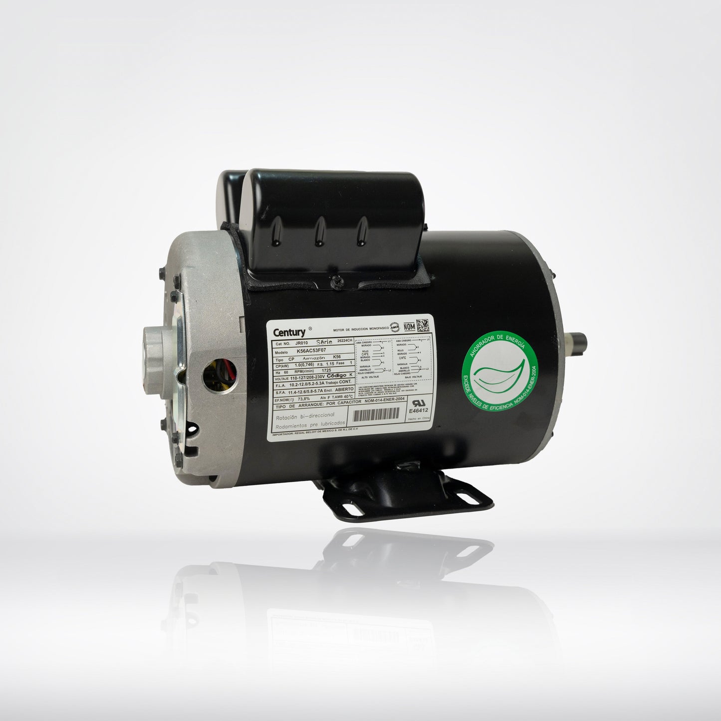 Motor Eléctrico Monofásico CENTURY 1 HP 1800 RPM - Semi Abierto ODP