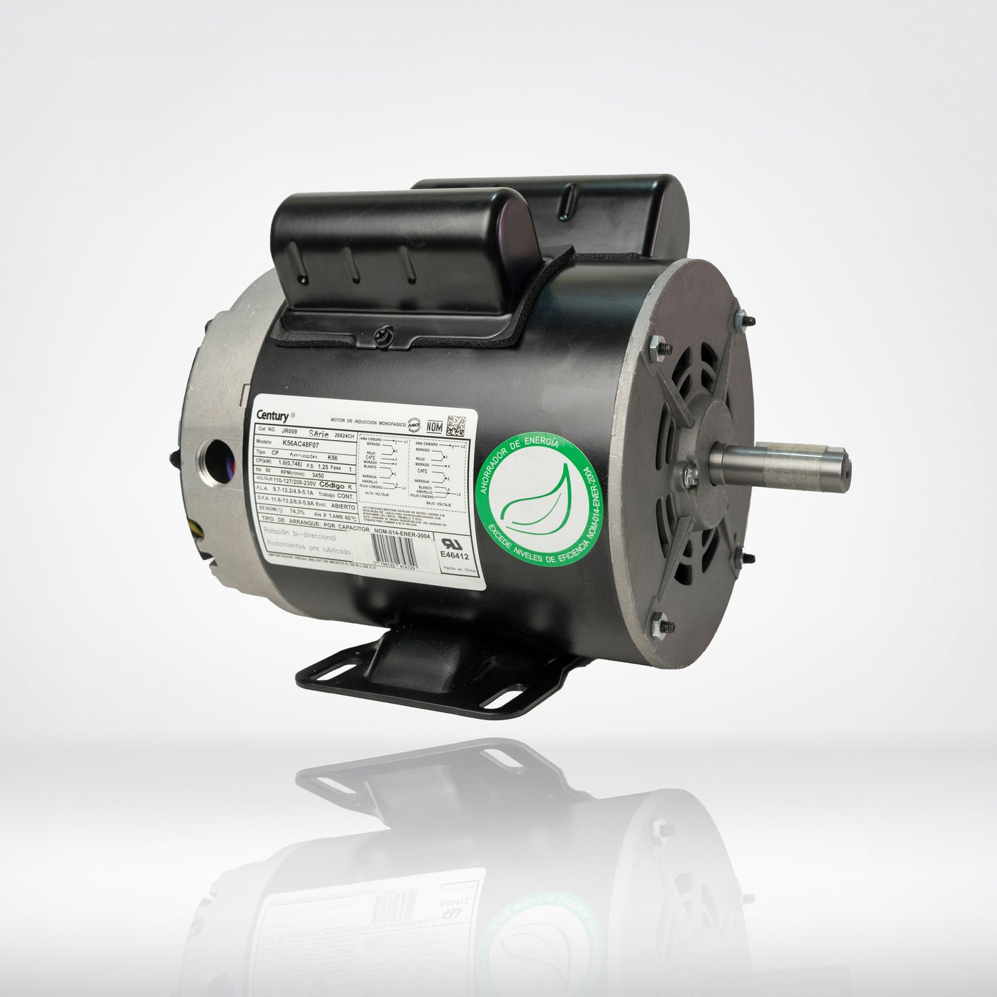 Motor Eléctrico Monofásico CENTURY 1 HP 3600 RPM Carcasa Semiabierta (ODP)
