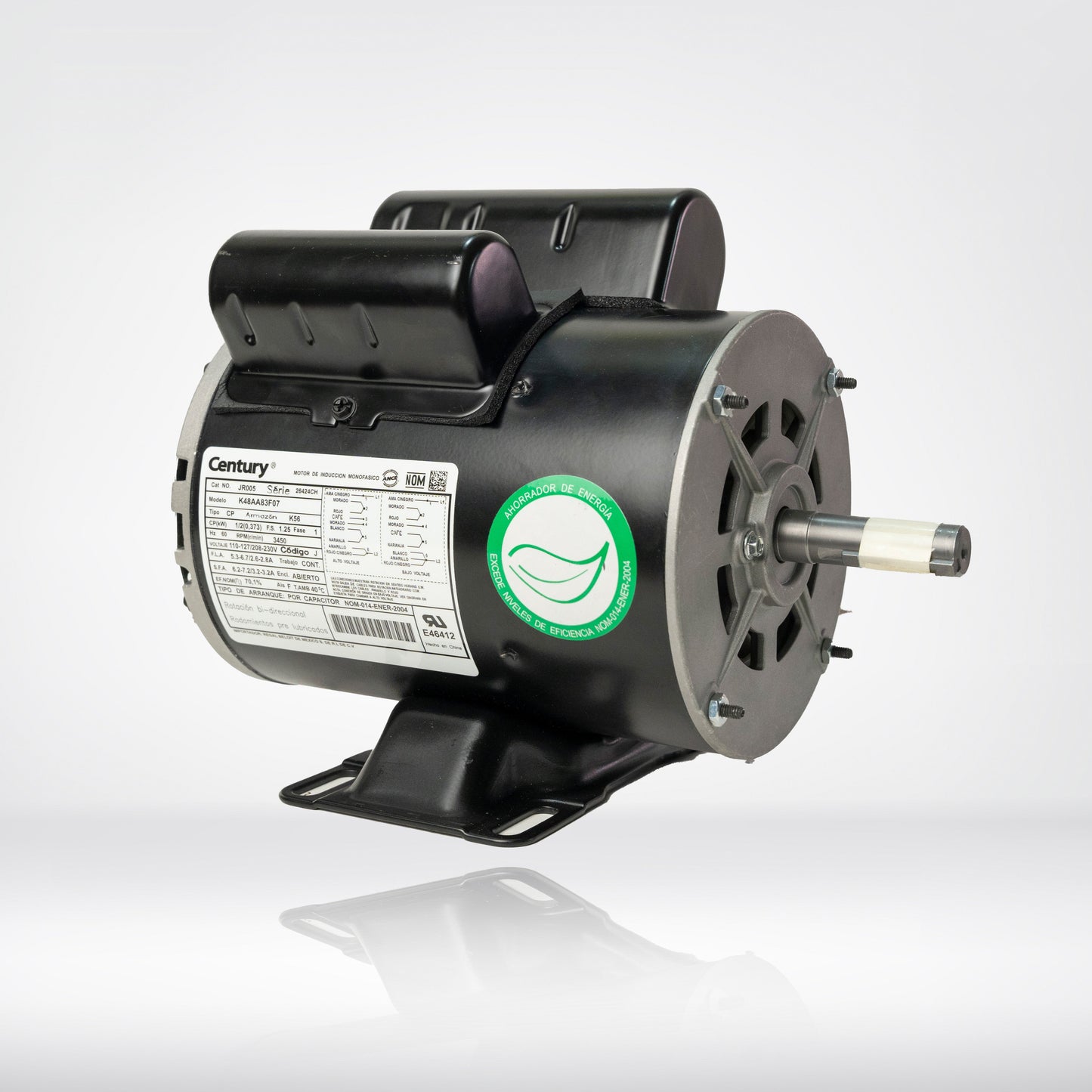 Motor Eléctrico Monofásico CENTURY 0.5 HP 3600 RPM Carcasa Semiabierta (ODP)