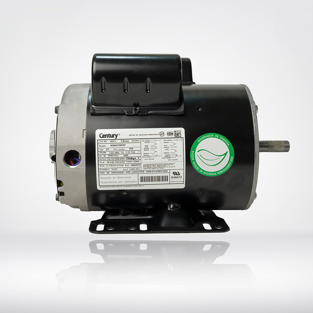 Motor Eléctrico Monofásico CENTURY 3 HP 3600 RPM Carcasa Semiabierta (ODP)