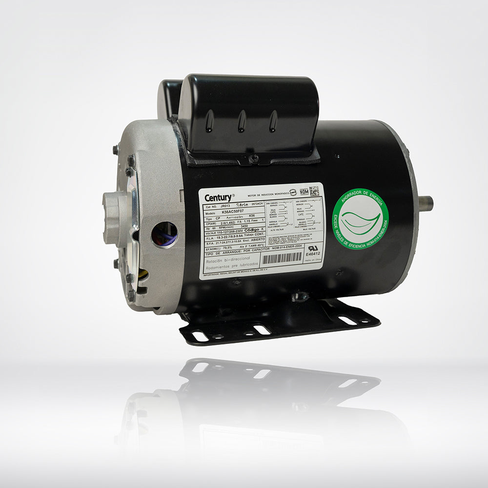 Motor Eléctrico Monofásico CENTURY 3 HP 3600 RPM Carcasa Semiabierta (ODP)