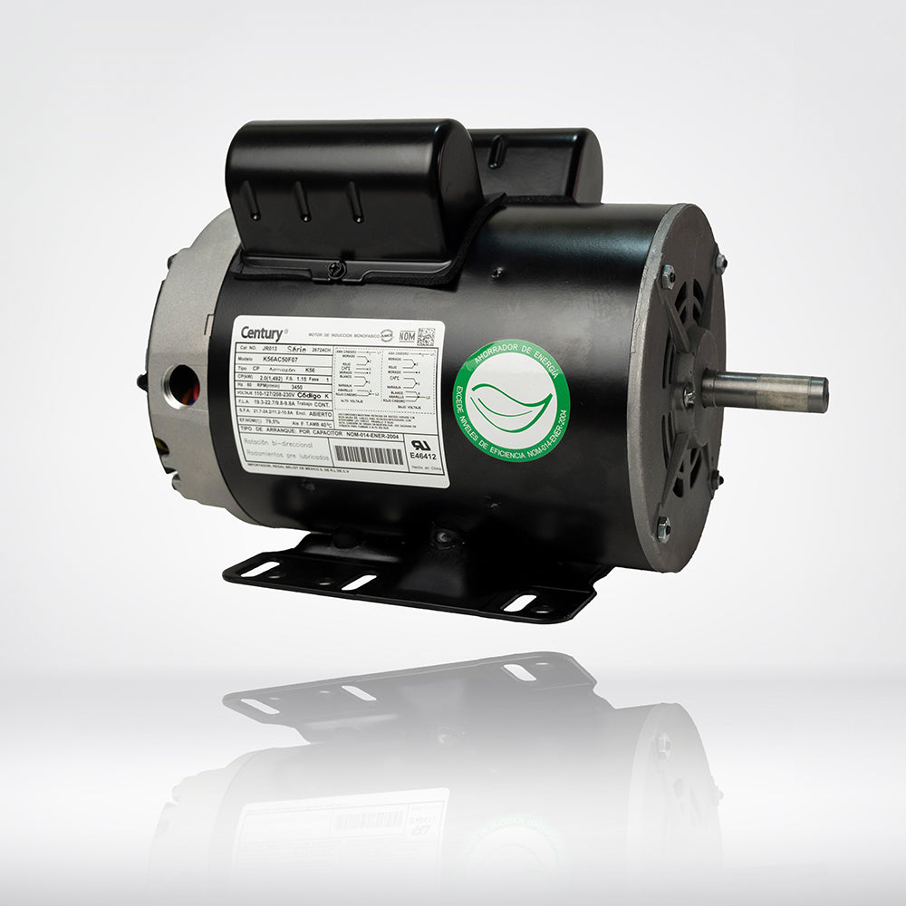 Motor Eléctrico Monofásico CENTURY 3 HP 3600 RPM Carcasa Semiabierta (ODP)