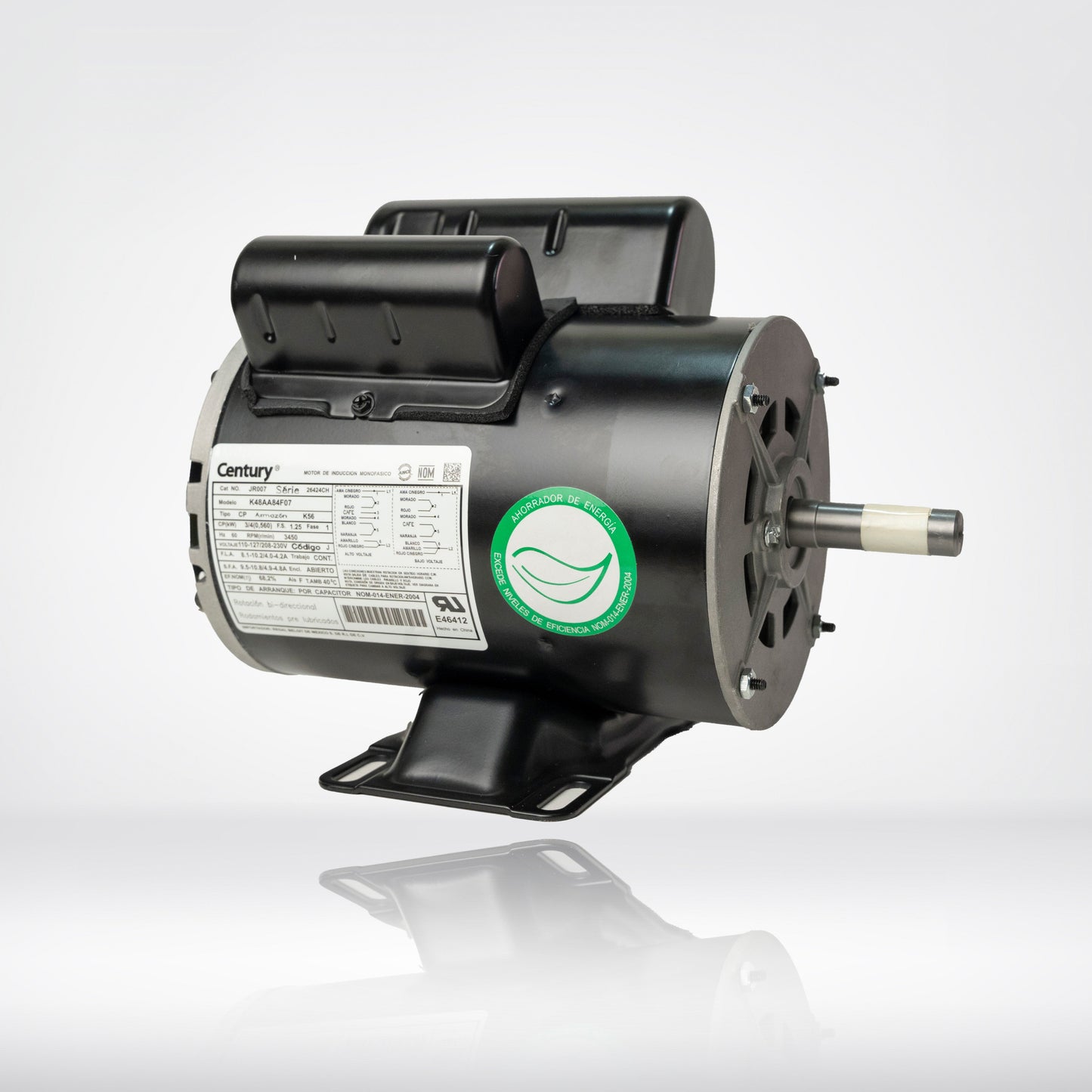 Motor Eléctrico Monofásico CENTURY 0.75 HP 3600 RPM Carcasa Semiabierta (ODP)