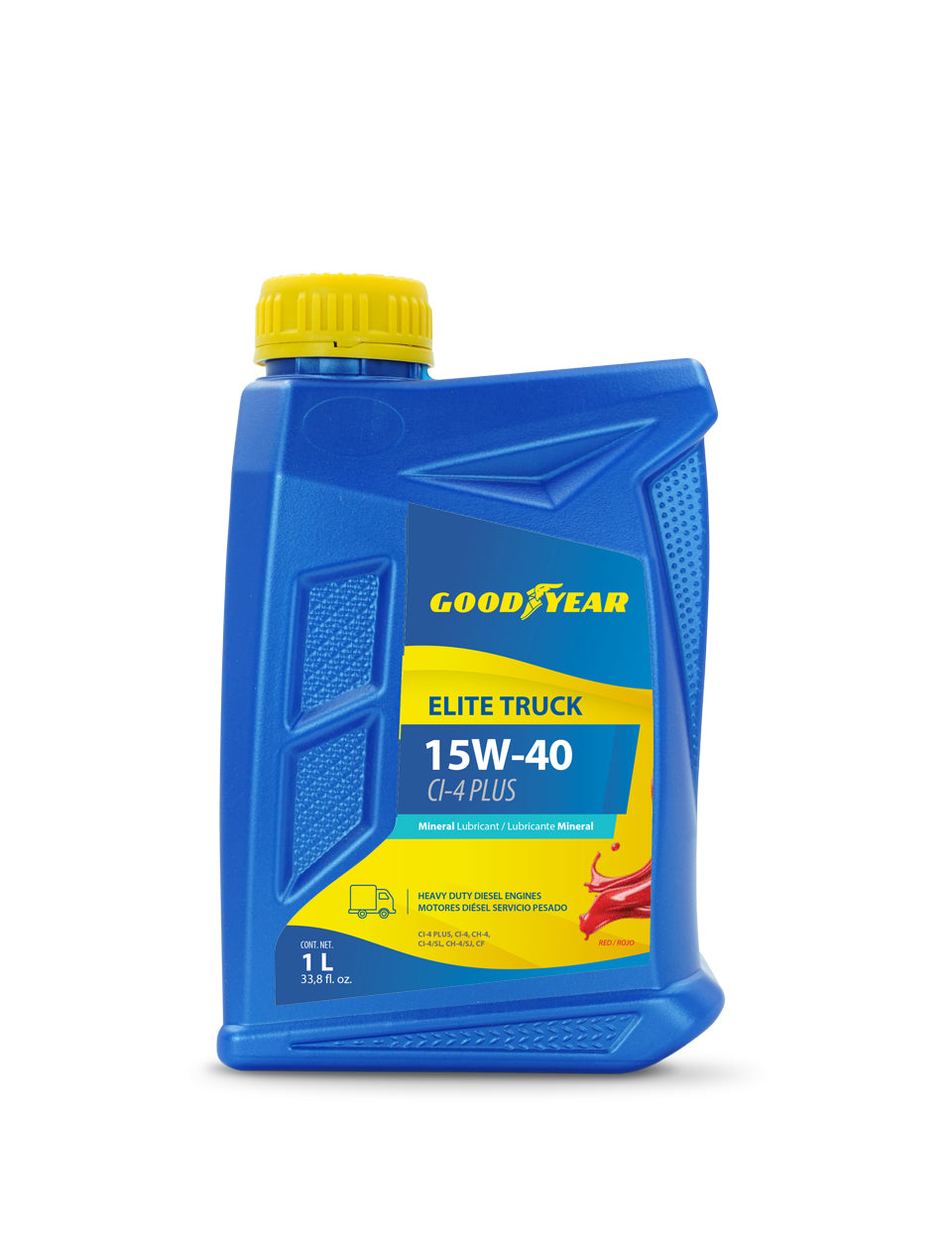 Goodyear Elite Truck 15W-40 CI-4 Plus – Aceite Mineral 1 Litro - Rojo