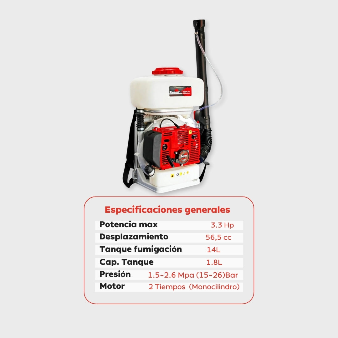 Fumigadora de Cañón Toyama TMD57BU – 56,5 cc / 14 L