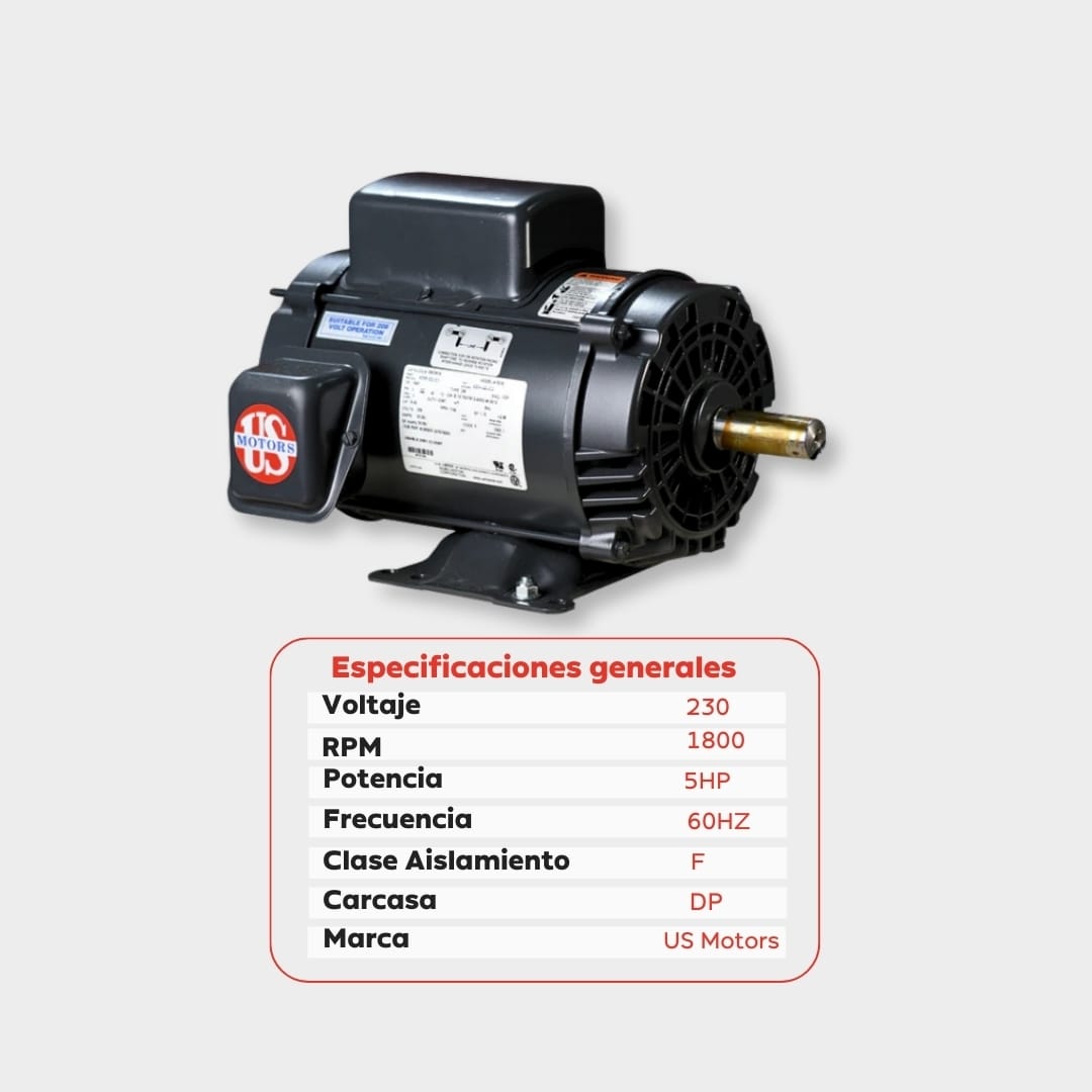 MOTOR US MOTORS MONOFASICO 5 HP