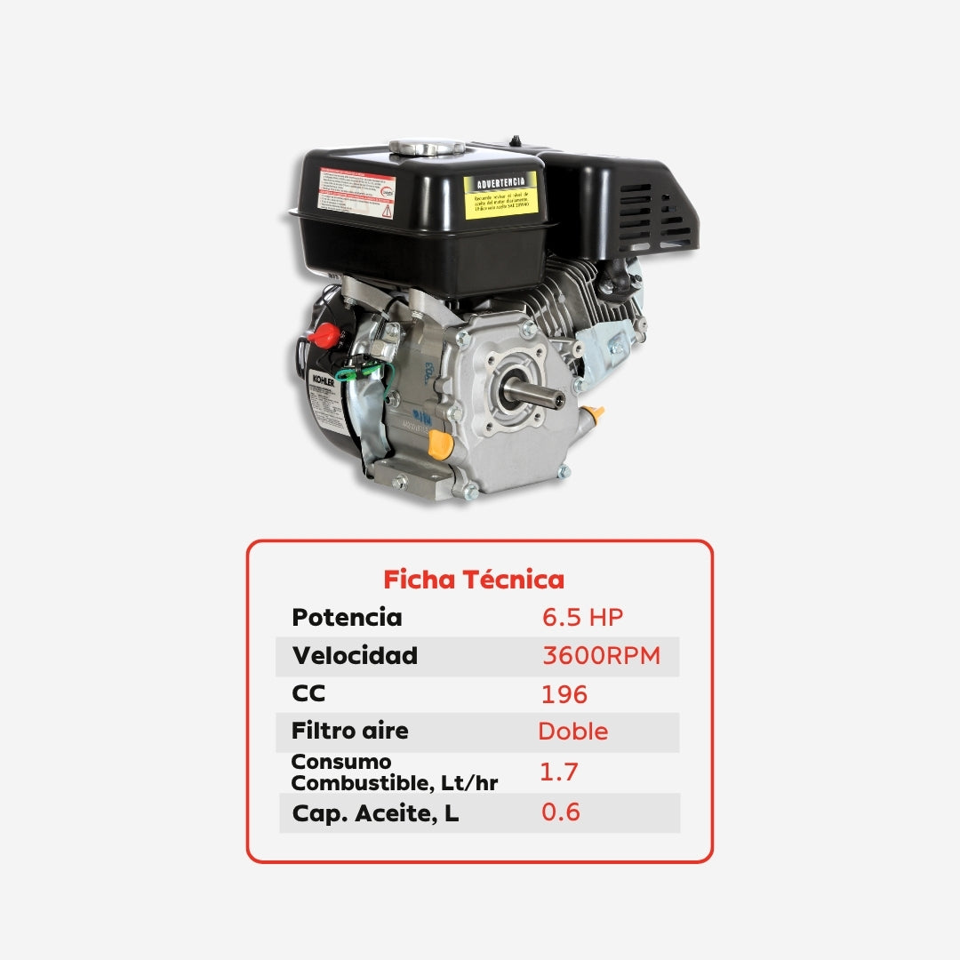 Motor a Gasolina Kohler SH265-0011 – 6,5 HP / 196 cc / OHV
