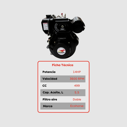 Motor Diésel ECOHORSE KD192FP1-2 – 14 HP