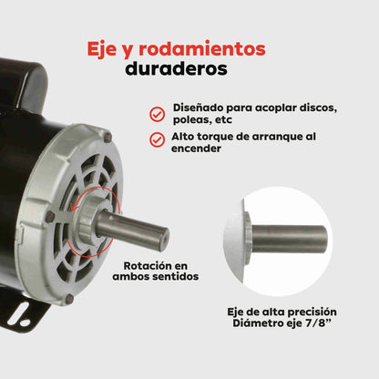 Motor monofásico Century 5 HP 3600 RPM ODP - Suplindustria