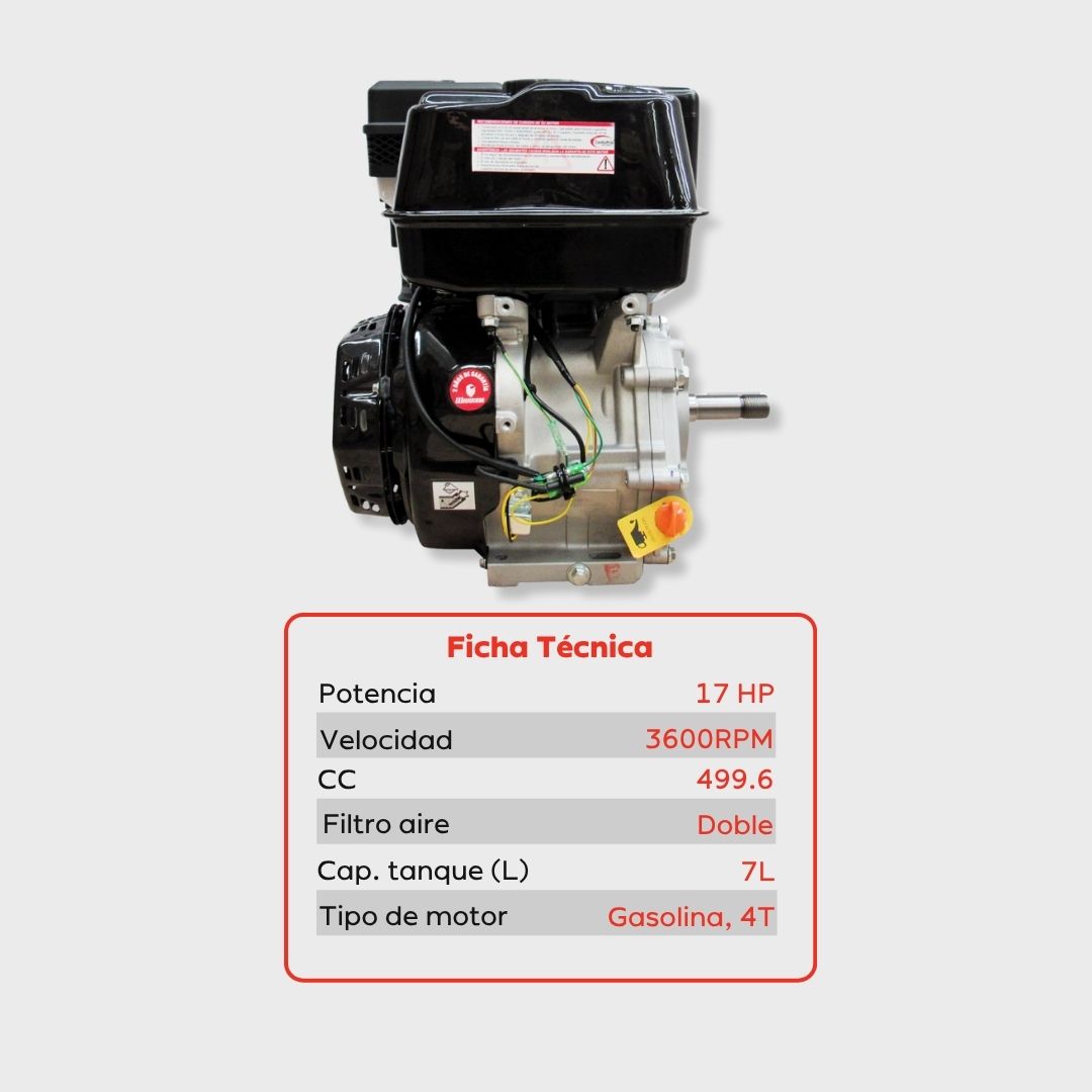 Motor a Gasolina Warrior R500-V2 – 17 HP / 500 cc / OHV