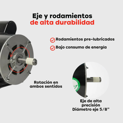 Motor Eléctrico Monofásico CENTURY 0.5 HP 1800 RPM Carcasa Semiabierta (ODP)