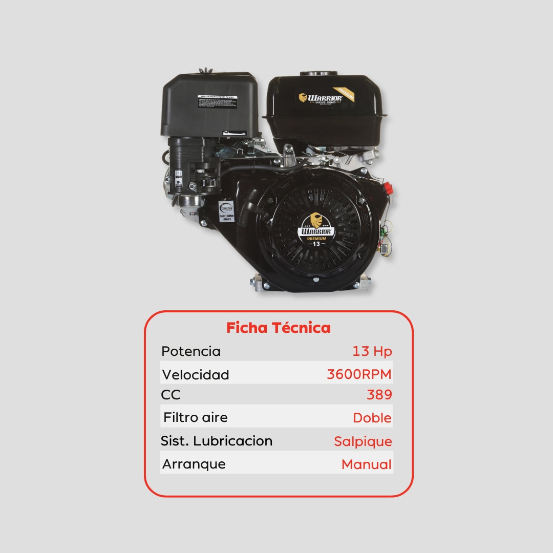 Motor a Gasolina Warrior 13 HP FC188F – 389 cc / 3600 RPM
