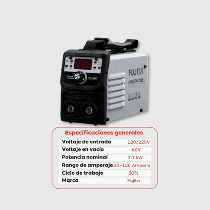 Soldadora Inversora Fujita MINISTARC120 – 120 A / 110-220 V Inverter Portátil