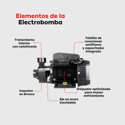 Electrobomba / Periférica 1/2 HP Tubman – Mini bomba doméstica de alto rendimiento