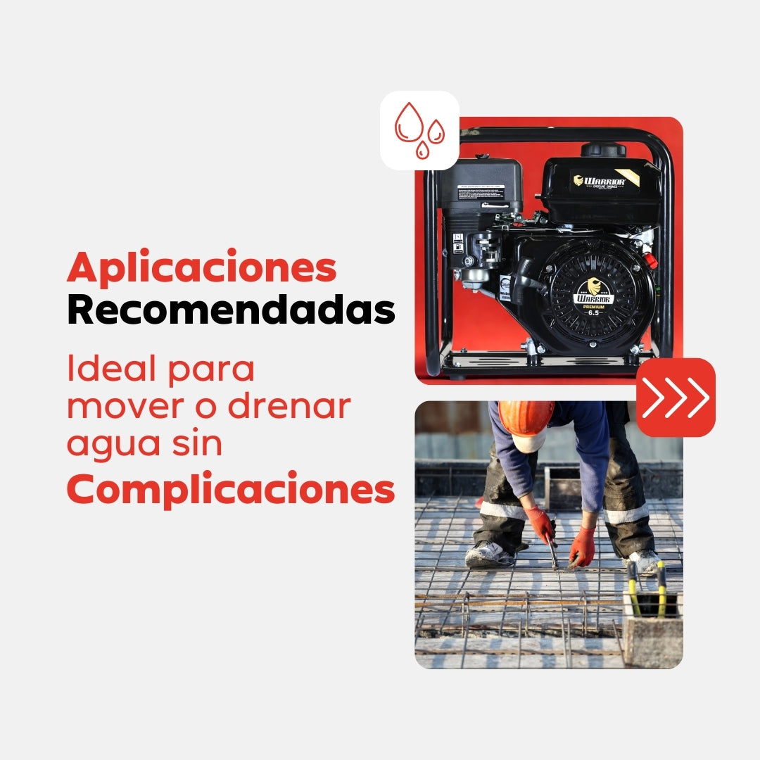 Motobomba Autocebante Warrior FP20 – 6.5 HP / 2″×2″ Succión Y Descarga