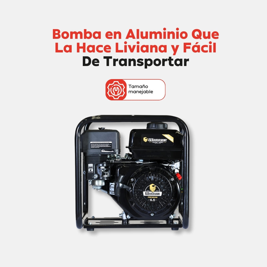 Motobomba Autocebante Warrior FP20 – 6.5 HP / 2″×2″ Succión Y Descarga