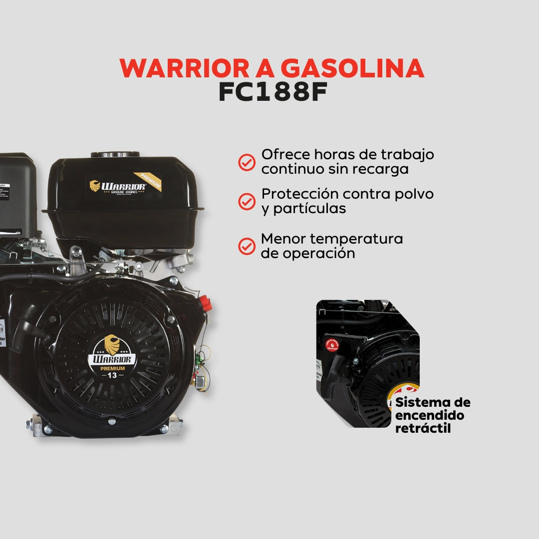 Motor a Gasolina Warrior 13 HP FC188F – 389 cc / 3600 RPM