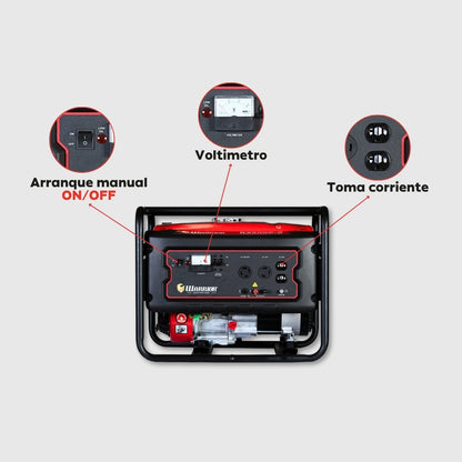 Planta Eléctrica Gasolina Warrior R2500P-8 – 2,2 kW Nominal / 2,5 kW Pico | 120/240 V