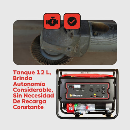 Planta Eléctrica Gasolina Warrior R3100P-8 – 3,1 kW (3.100W) / 110-240 V Monofásica