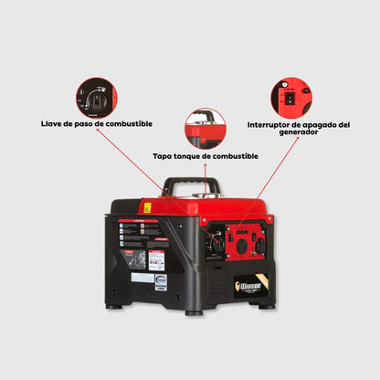 Planta Eléctrica Inverter Warrior R1200IP – 1,2 kW Máxima / 1,0 kW Nominal | 120 V