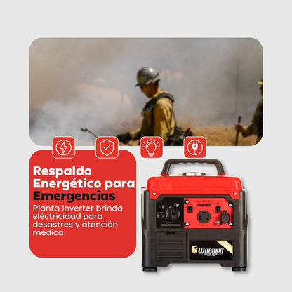 Planta Eléctrica Inverter Warrior R1200IP – 1,2 kW Máxima / 1,0 kW Nominal | 120 V