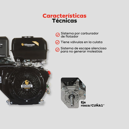 Motor a Gasolina Warrior 13 HP FC188F – 389 cc / 3600 RPM