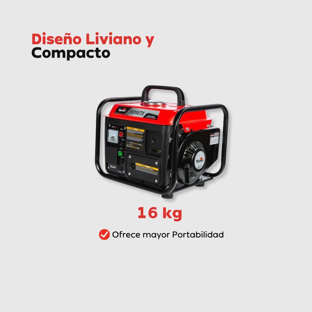 Planta Eléctrica Gasolina Toyama TG950TX - 0,9 kVA (≈ 900W) - Monofásica 110-127V