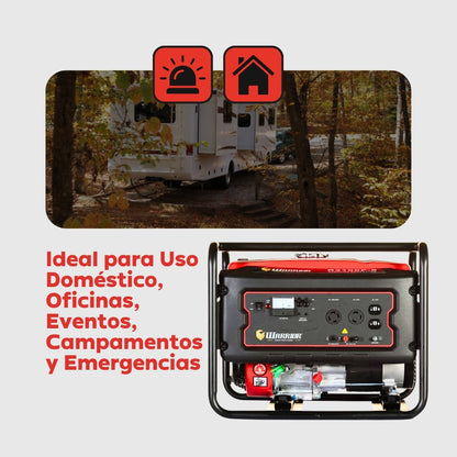 Planta Eléctrica Gasolina Warrior R3100P-8 – 3,1 kW (3.100W) / 110-240 V Monofásica