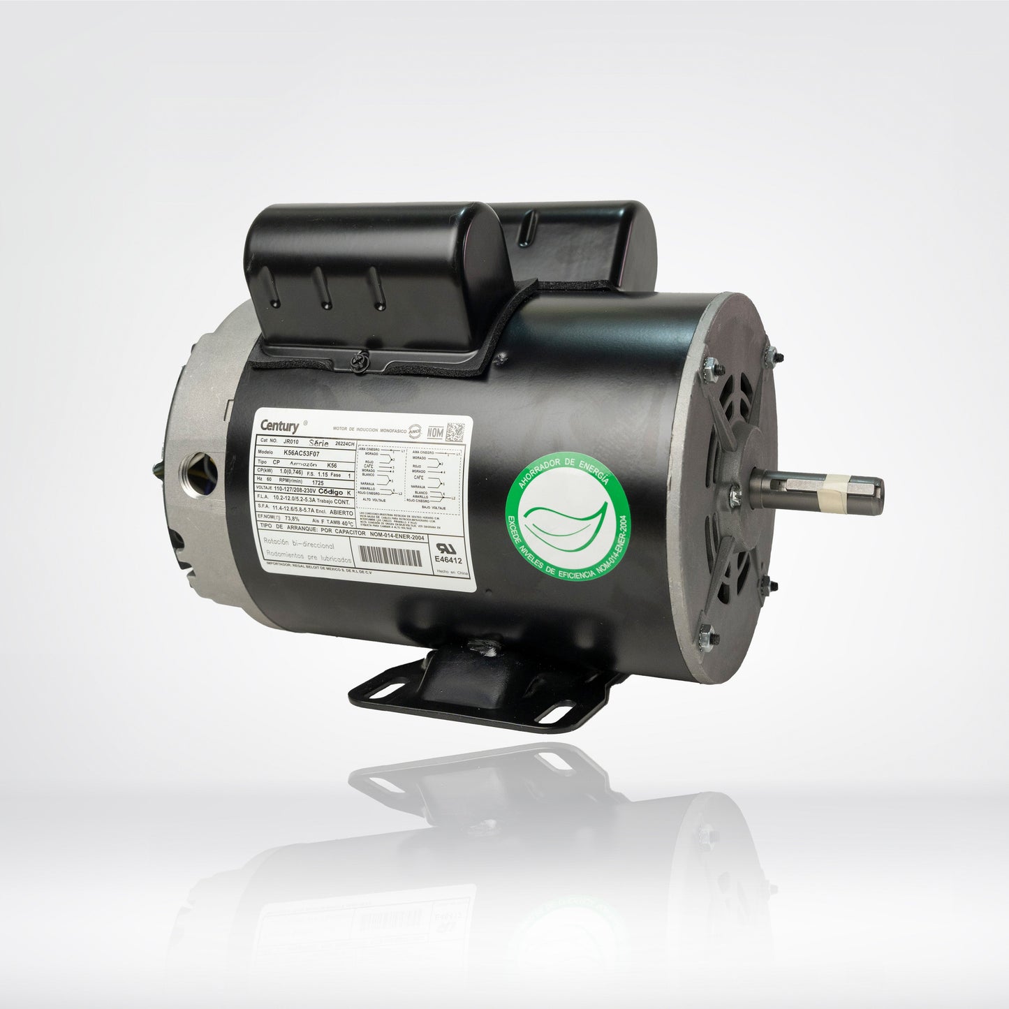 Motor Eléctrico Monofásico CENTURY 1 HP 1800 RPM - Semi Abierto ODP