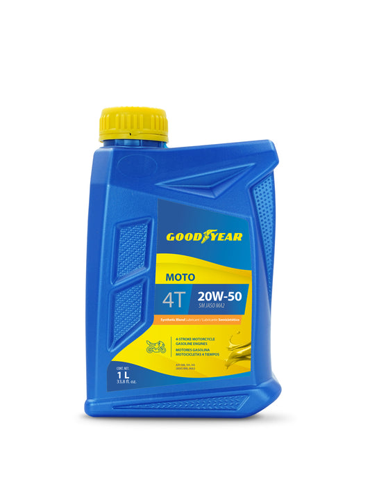 Goodyear Moto 4T 20W-50 SF JASO MA2 – Aceite Semi-Sintético 1 L